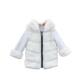 thumbnail image 1 of Girls Faux 𝐅u𝐫 Bubble Quilted Puffer Coat Cozy Thermal Full Zip Fleece Lined Jacket Winter Kids Windproof Outerwear, 1 of 4