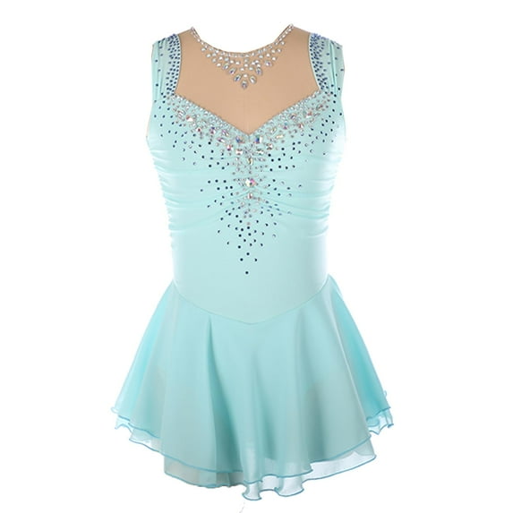 Girls' Figure Skating Dress. Sleeveless, rhinestone. For ballet dance stage performance and competition