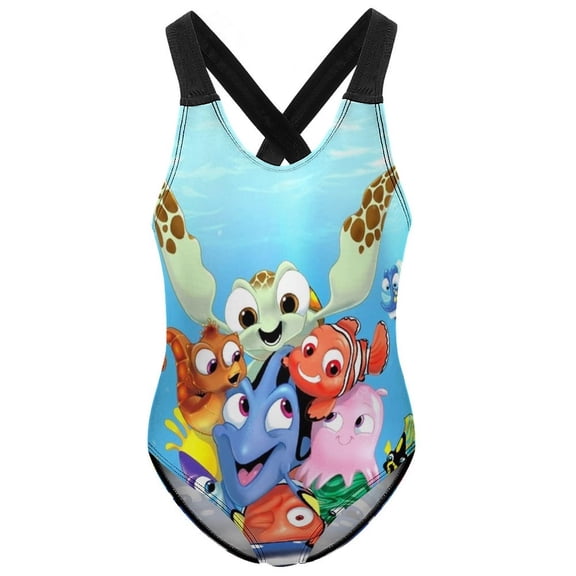 Girls Finding Nemo Swimsuit One Piece Bathing Suit for Girls Swimwear