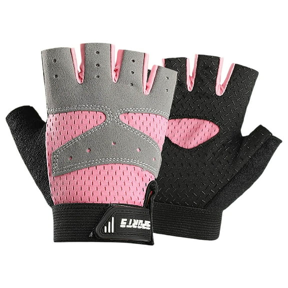 Girls Fingerless Bike Gloves for Kids 5-12 Years - Non- Gel Palm Sports Gloves for Cycling, Rock Climbing & Monkey Bars - Breathable Half Finger Design