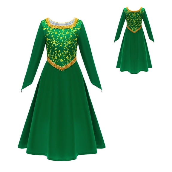 Rongking Green Princess Fancy-Dress Costume for Little Girls, 100/5-6Y