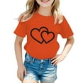 thumbnail image 1 of Girls First Day of School Shirt Short Sleeve Round Neck Graphic Basic Tees Preppy Back To School Clothes For Teen Girls,Orange,11-12 Years, 1 of 6