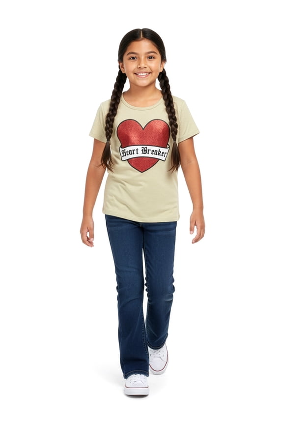 Girls' 2-Piece Haertbreaker Jeans Set Outfit Color: multi Size: 6x
