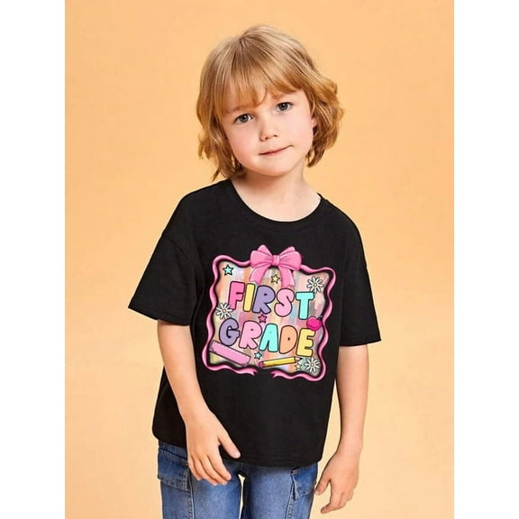 Girls First Grade Back to School T-Shirt Cute Pink Bow Design - Gift for Back to school