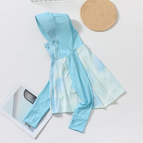 Girls Fisherman Raincoat Rain Coat Children's Ice Silk 2025 Summer Girls and Boys Handsome Thin Breathable Hooded Sun Protective Clothing Kids Winter Coat Solid Hoodie Baby Blue 10-11 Years
