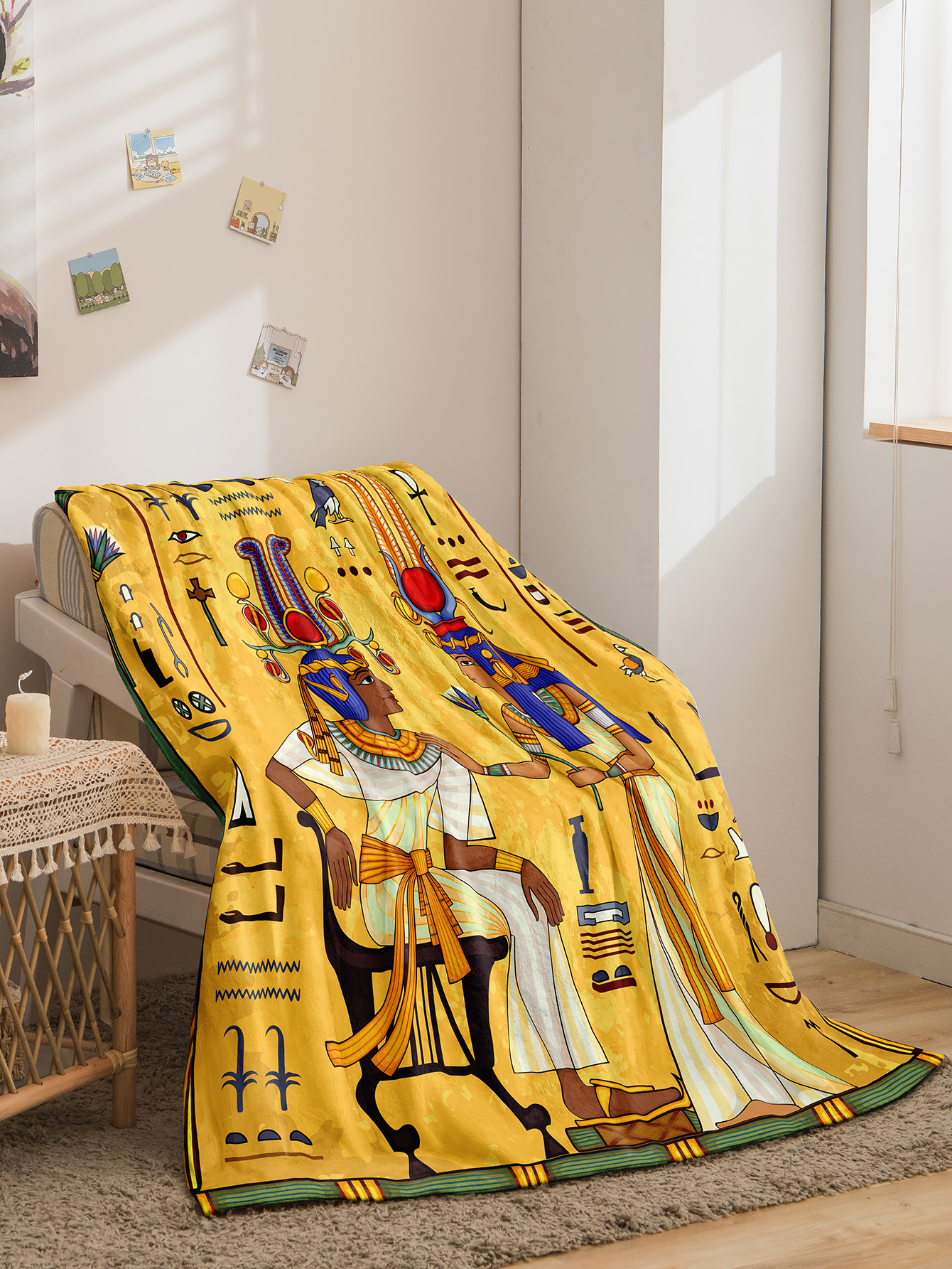 Girls Flannel Down Comforter, Kids European style flannelStaves Pattern Comforter Set Full Size