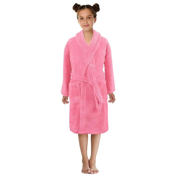 Girls Flannel Pajama Set Toddler Sleepwear Nightgown Bathrobe Outfit Soft Comfortable Two-Piece Loungewear
