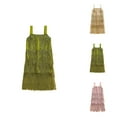 thumbnail image 1 of Girls Flapper Dress with Sequins and Fringe, Sleeveless Tassel Latin Dance Dress for Kids, Sparkly Twirly Concert Outfit Gift, 1 of 4