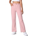 thumbnail image 1 of Girls Flare Dress Pants Kids School Uniform Bell Bottoms with Elastic Waist for Size 5-16 Years, 1 of 7