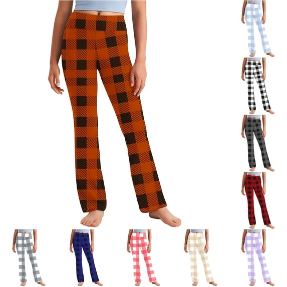 Girls Flare Leg Pants for Everyday Wear Fashion - Comfortable Soft Stretch Trousers with Elastic Waistband for School Playground and Casual Outings