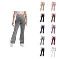 thumbnail image 1 of Girls Flare Leggings 2025 Casual High Waisted Bootcut Yoga Pants Bell Bottoms Leggings Kids Dress Pants, 1 of 5