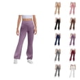 thumbnail image 1 of Girls Flare Leggings 2025 Casual High Waisted Bootcut Yoga Pants Bell Bottoms Leggings Kids Dress Pants, 1 of 5