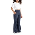 thumbnail image 1 of Girls High Waisted Bell Bottom Pants Flare Leggings Yoga Bootcut with Pockets School Uniform, 1 of 5