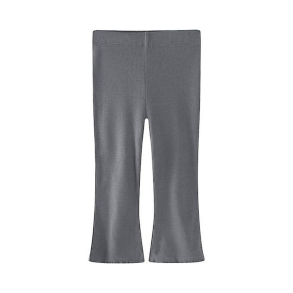 Girls Flare Leggings Hight Waisted Ruffle Bell Bottom Casual Cotton Yoga Pants for Kids 2-8Years