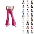thumbnail image 1 of Girls Flare Leggings Leopard Pants Youth Yoga Dance High Waist Bootcut Sweatpants Size 5-16, 1 of 4