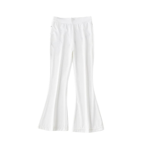 Girls Flare Leggings with Pockets High Waisted Bell Bottoms Yoga Pants Dance Athletic Stretch Tights for 3-13 Years