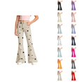 thumbnail image 1 of Girls Flare Pants 70s Classic Casual Y2k Five-Pointed Star Print Bootcut Pants Bell Bottoms Trousers with Pockets 5-16 Years, 1 of 7