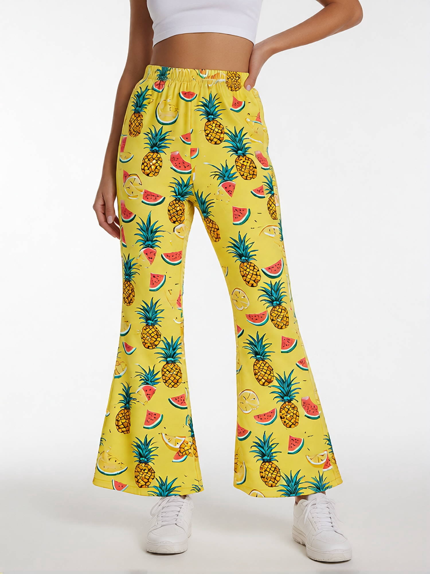 Girls Flare Pants, AI Digital Print Bell Bottoms,All-Season Sizes 3-13Y ...