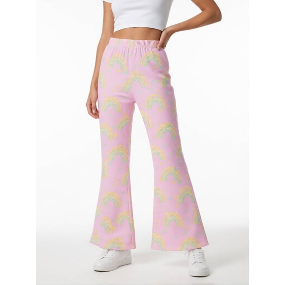 Girls Flare Pants, AI Digital Print Bell Bottoms,All-Season Sizes 3-13Y