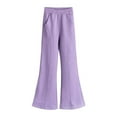 thumbnail image 1 of Girls Flare Sweatpants Girls Purple Pants Basic Girls Athletic Joggers Wide Leg Pants with Pocket Girls Sweatsuits Size 8-9 Years, 1 of 6