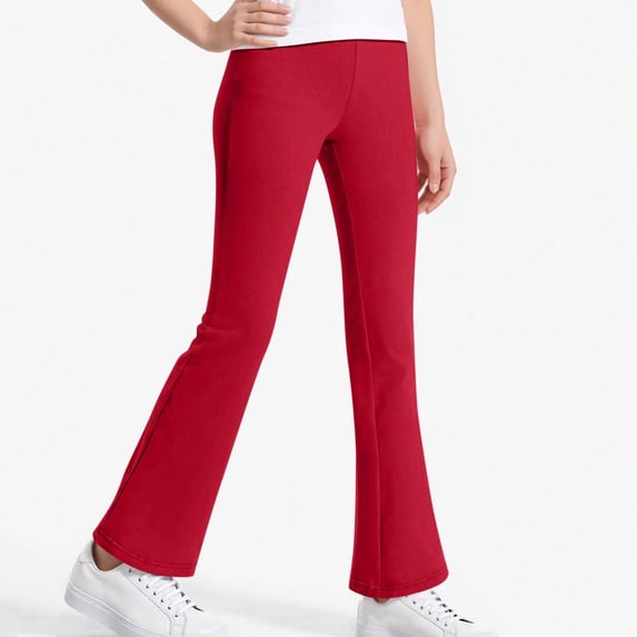 Girls Flare Yoga Pants High Waisted Bell Bottom Leggings Tummy Control Stretchy Athletic Workout Bootcut Trousers Activewear for Gym Pilates Dance Lounge Back to School