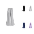thumbnail image 1 of Girls Flared Joggers – Soft Stretchy High Waist Wide Leg Bell Bottom Sweatpants with Pockets, Lightweight Comfortable Casual Trousers for Daily Wear, 1 of 6