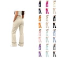 thumbnail image 1 of Girls Flared Leggings Stretchy Casual Bottom Pants Slim Fit Trousers For Daily Wear, 1 of 5