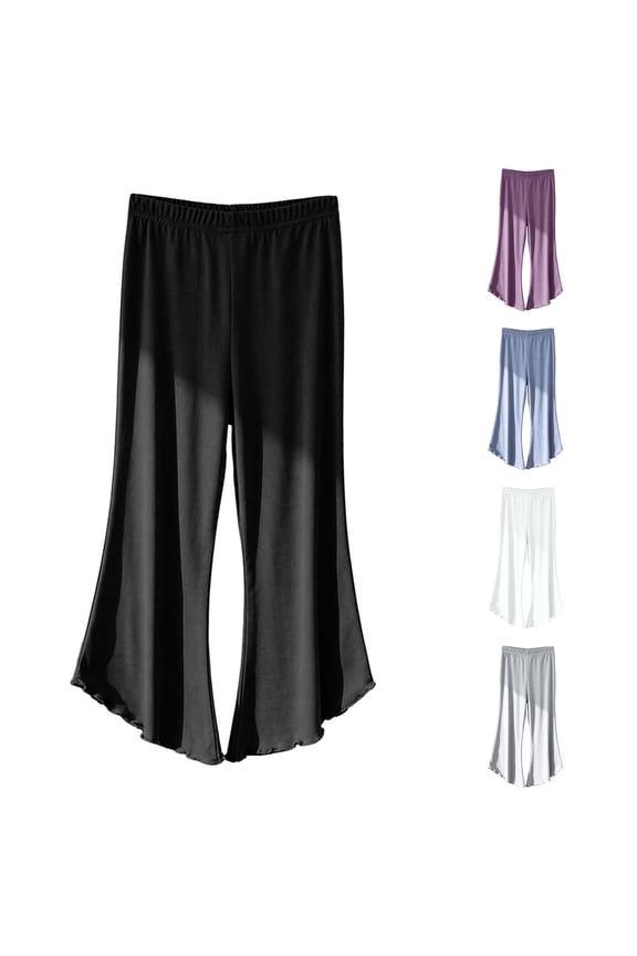 Girls Flared Leggings Summer Thin Capri Pants Soft Stretchy Breathable Casual Play Outfit Toddler Kids Bottoms Cat Leggings 12-24 Months