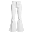 thumbnail image 1 of Girls Flared Pants, Button Front Stretch Fit Casual Trousers with Pockets, Everyday Bottoms for Kids 5-16 Years, 1 of 7