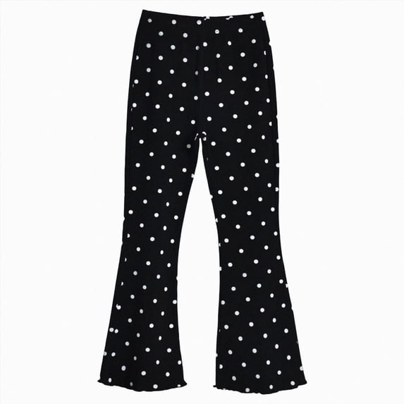 Girls' Flared Trousers Elastic Sports Jogging Children Wide Leg Trousers 9-10 Years,Black XZNPDUCQ