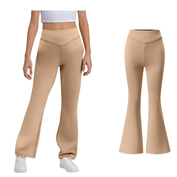 Girls' Flat Khaki Pants Stretch Pants Girls Formal Wear Dress Shirts for Girls 7-8 Years