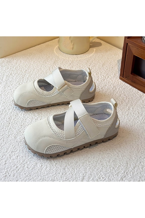 Girls Flat Sandal Glitter Mary Jane Princess Shoes Sequin Party Wedding Shoes Toddlers Kids Ballet Dress Shoes Birthday Prom Cosplay Dance Shoes Beige 11.5