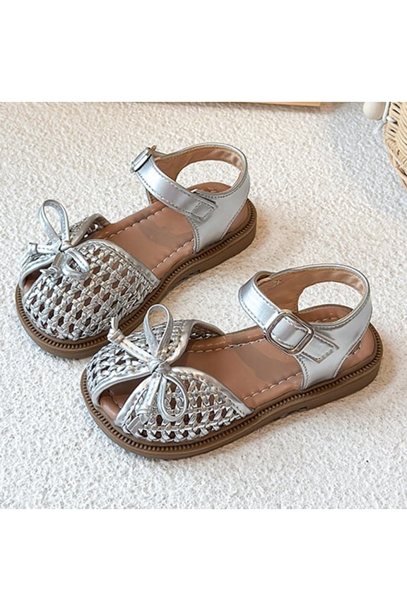 Girls Flat Sandal Glitter Mary Jane Princess Shoes Sequin Party Wedding Shoes Toddlers Kids Ballet Dress Shoes Birthday Prom Cosplay Dance Shoes Silver 1.5 M