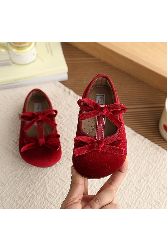 Girls' Flat Soft-Sole Bow Ballet Slippers for Spring and Summer