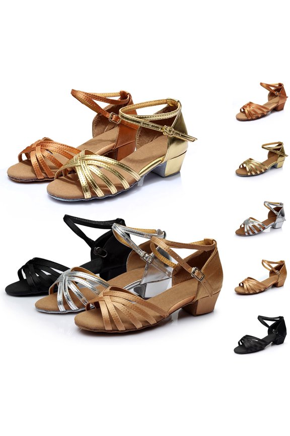Girls Flat Sole Braided Strap Latin Tango Dance Shoes for Practice Performance And Casual Summer Wear Lightweight Flexible Comfortable Design