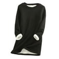 thumbnail image 1 of Girls Fleece Blouses Kids Winter Lining Velvet Warm Shirts Children's Crewnek Sweaters Casual Comfortable Sweatshirts Solid Color Long Sleeve Pullover Tops, 1 of 3