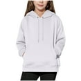 thumbnail image 1 of Girls Fleece Hoodie Winter Hooded Sweatshirt School Warm Casual Fashion Pullover with Pocket School Sweat Hoodie Blanket Soft Cute Outwear for Teen Girl Childrens, 1 of 7
