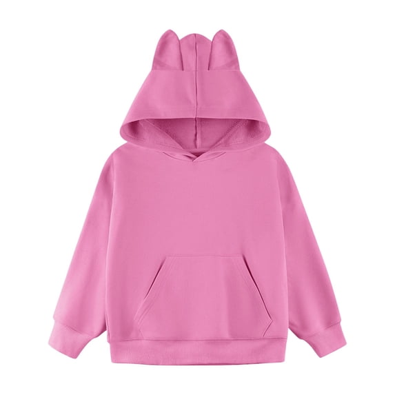 Girls Fleece Hoodies with Cute Ears Teen Girls Causal Oversized Sweatshirt for Toddler Kids Fall Winter Cute Pullover Tops