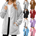 thumbnail image 1 of Girls Fleece Jacket Fuzzy Sherpa Hooded Zip Up Outwear Kids Long Sleeve Warm Fleece Coat with Pockets for 5-15 Years, 1 of 9