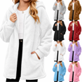 thumbnail image 1 of Girls Fleece Jacket Fuzzy Sherpa Hooded Zip Up Outwear Kids Long Sleeve Warm Fleece Coat with Pockets for 5-15 Years, 1 of 9