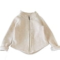 thumbnail image 1 of Girls Fleece Jacket Kids Full Zip Lightweight Fall Winter Warm Coat Outerwear with Pockets 0-15 Years Beige, 1 of 5