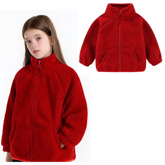 Girls Jackets Winter Coat Zipper Lightweight Long Sleeve Thick Warm Outerwear Kids Boys Coat 6-7 Years