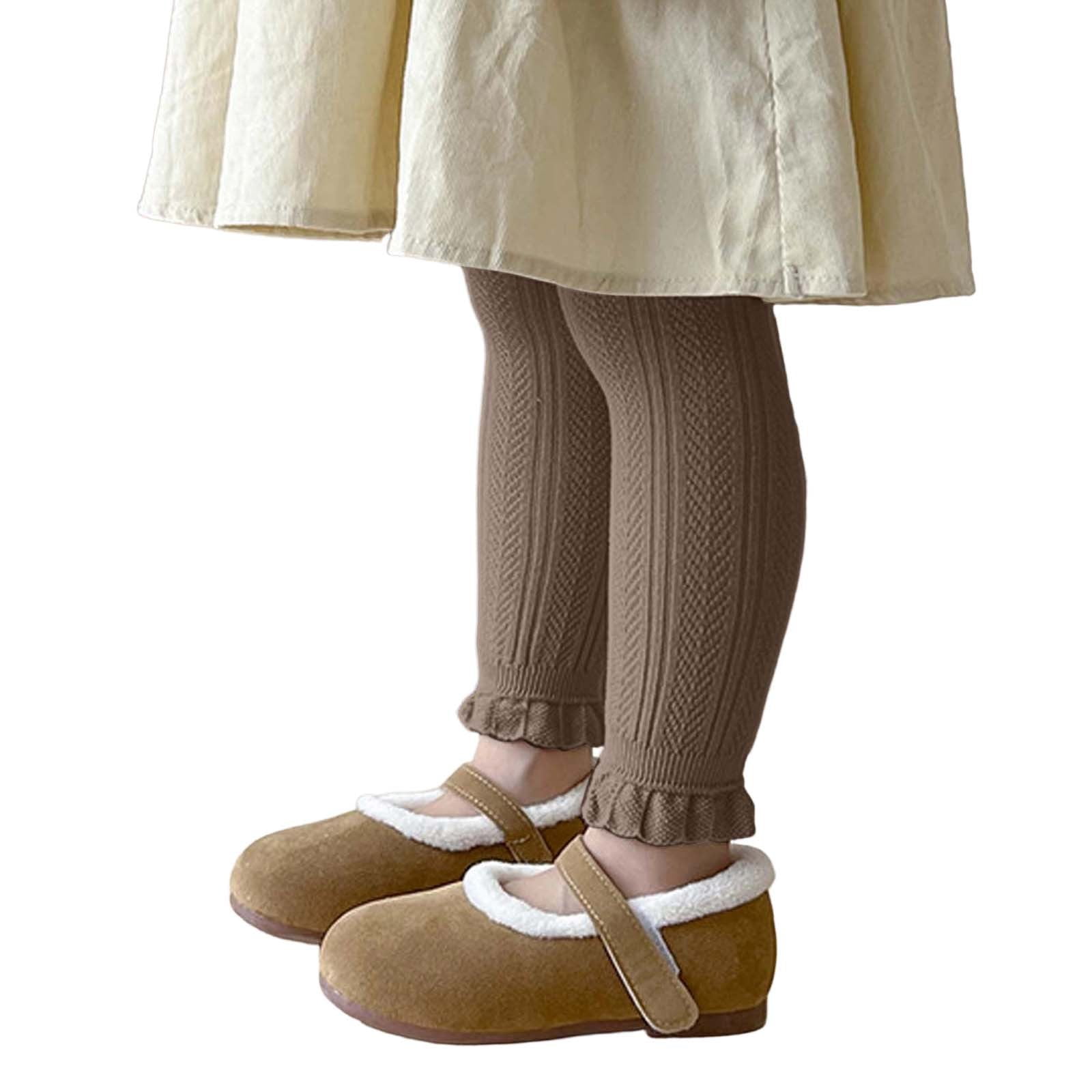Girls Fleece Leggings Fleece Lined Leggings Girls Winter Warm Leggings ...