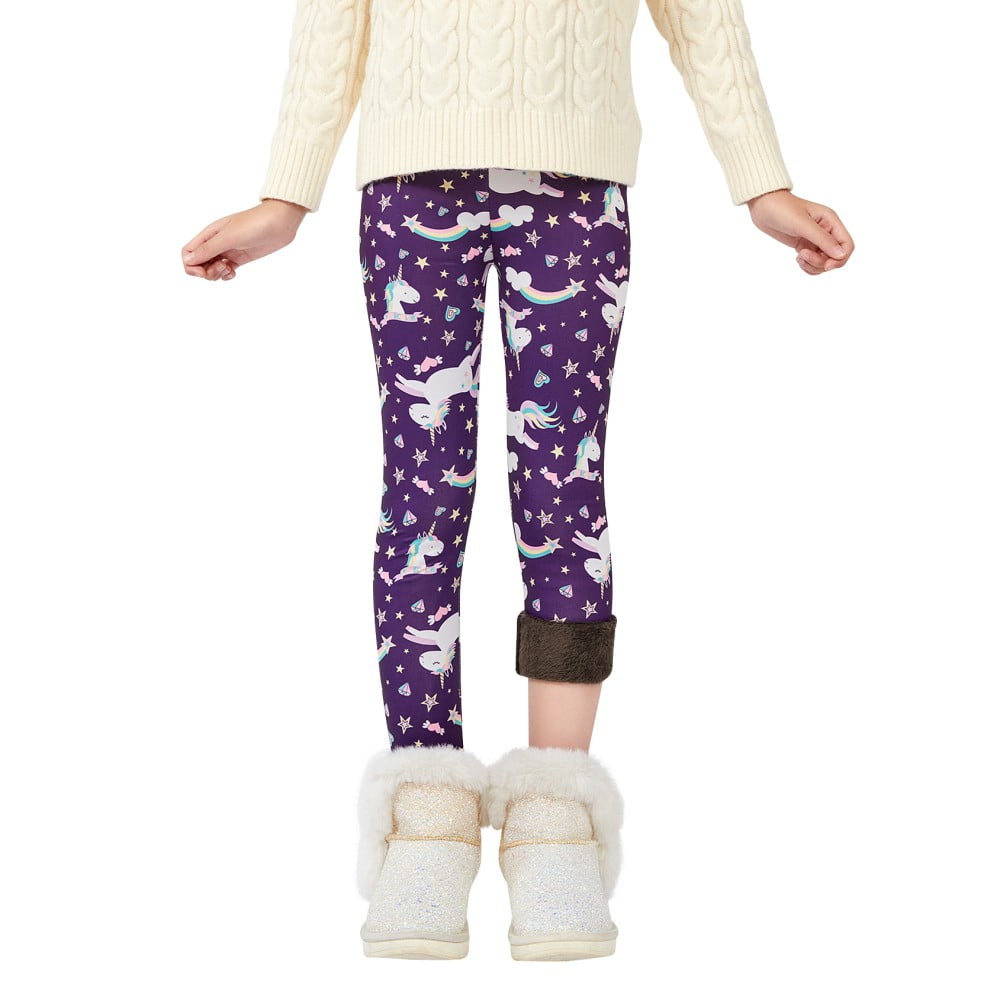Girls Fleece Leggings Toddler Warm Winter Leggings for Girls 313 Years