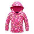 thumbnail image 1 of Girls Fleece Lined Anorak Zip Jacket with Hooded Windproof Windbreaker Raincoat Fall Winter Outwear for 4-12 Years, 1 of 6