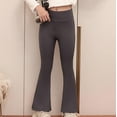 thumbnail image 1 of Girls Fleece Lined Flare Leggings with Velvet, High Waisted Athletic Bell Bottom Pants for 6-16 Years Kids, 1 of 8