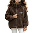 thumbnail image 1 of Girls Fleece Lined Full-Zip Jacket Winter Plush Warm Coats Soft & Cozy Stand-Collar Coat Long Sleeve Soft Outerwear with Pockets 1-12Y, 1 of 8