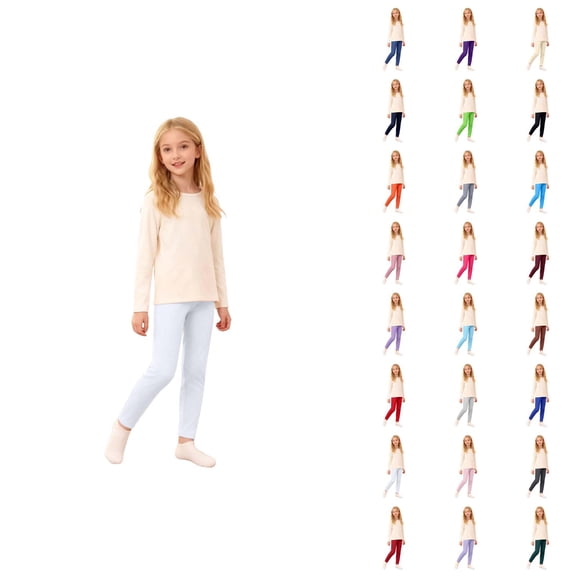 Girls Lined Leggings Cotton Kids Winter Warm Leggings Thick Thermal Tights Pants