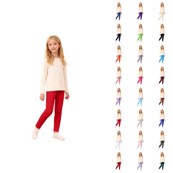 Girls Lined Leggings Cotton Kids Winter Warm Leggings Thick Thermal Tights Pants