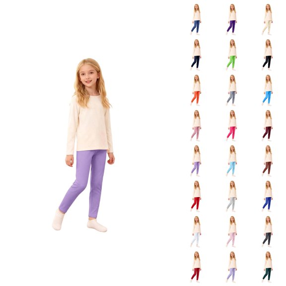 Girls Lined Leggings Cotton Kids Winter Warm Leggings Thick Thermal Tights Pants